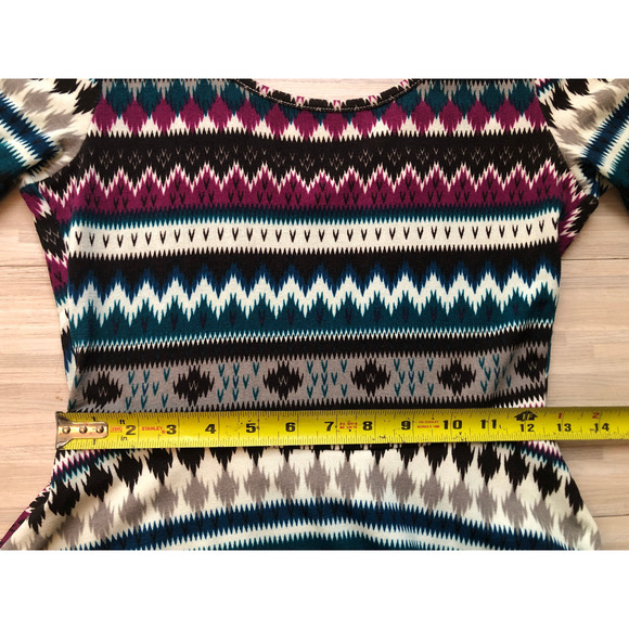 Pink Owl, Cinched Waist Dress, Tribal Aztec, Women's Size Small - Picture 4 of 6